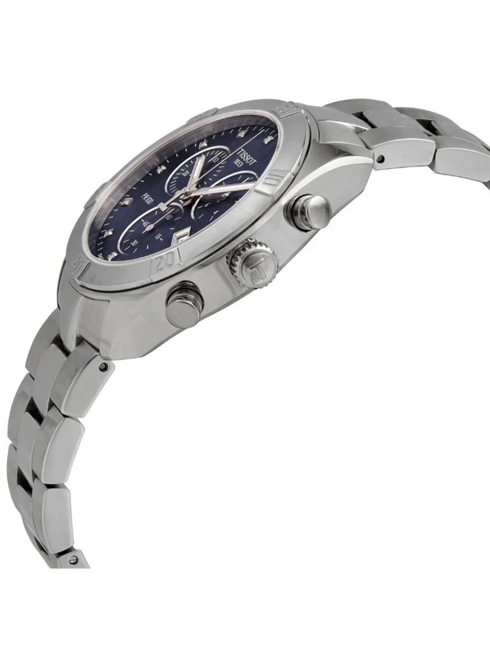 NWT Tissot T-Classic Chronograph Diamond Blue Dial Ladies Watch